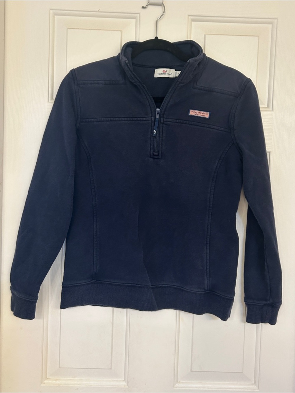 Vineyard Vines Cotton Navy Quarter-Zip Pullover - Picture 2 of 10